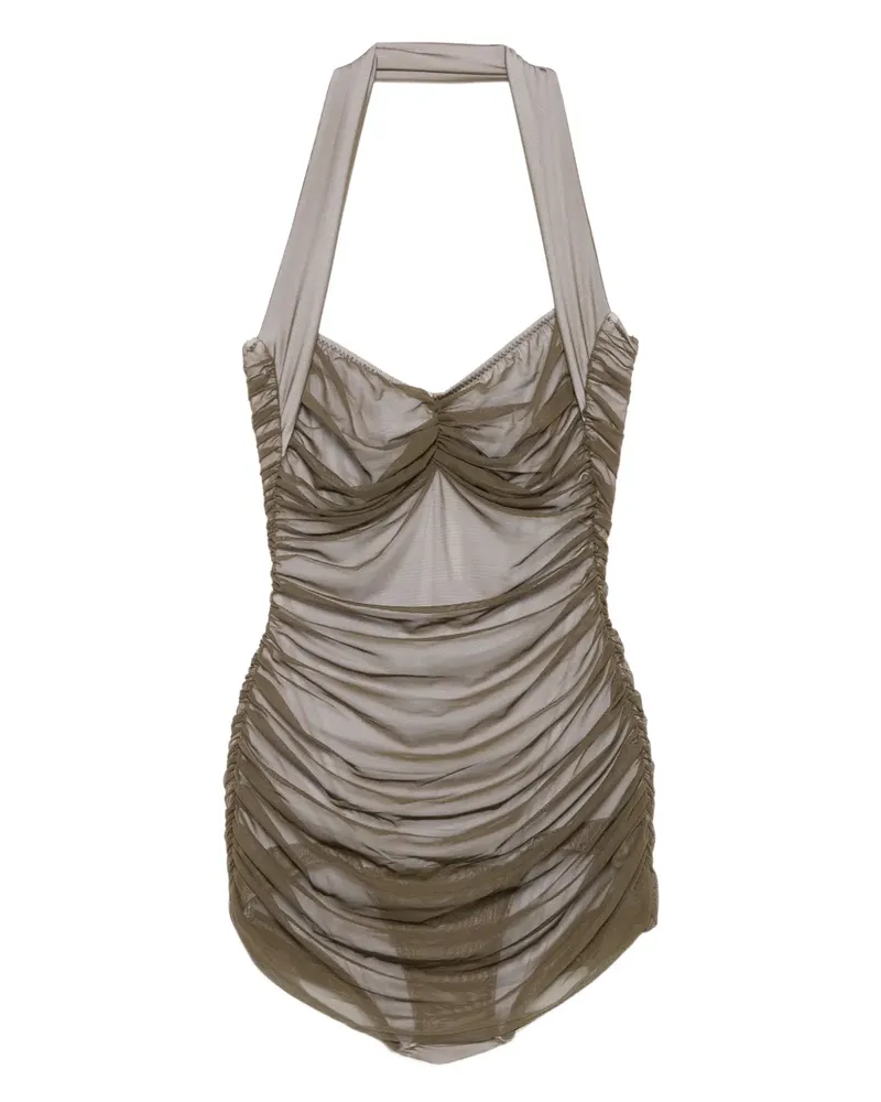 Norma Kamali Bill Mio Neckholder-Badeanzug - Grün Grün