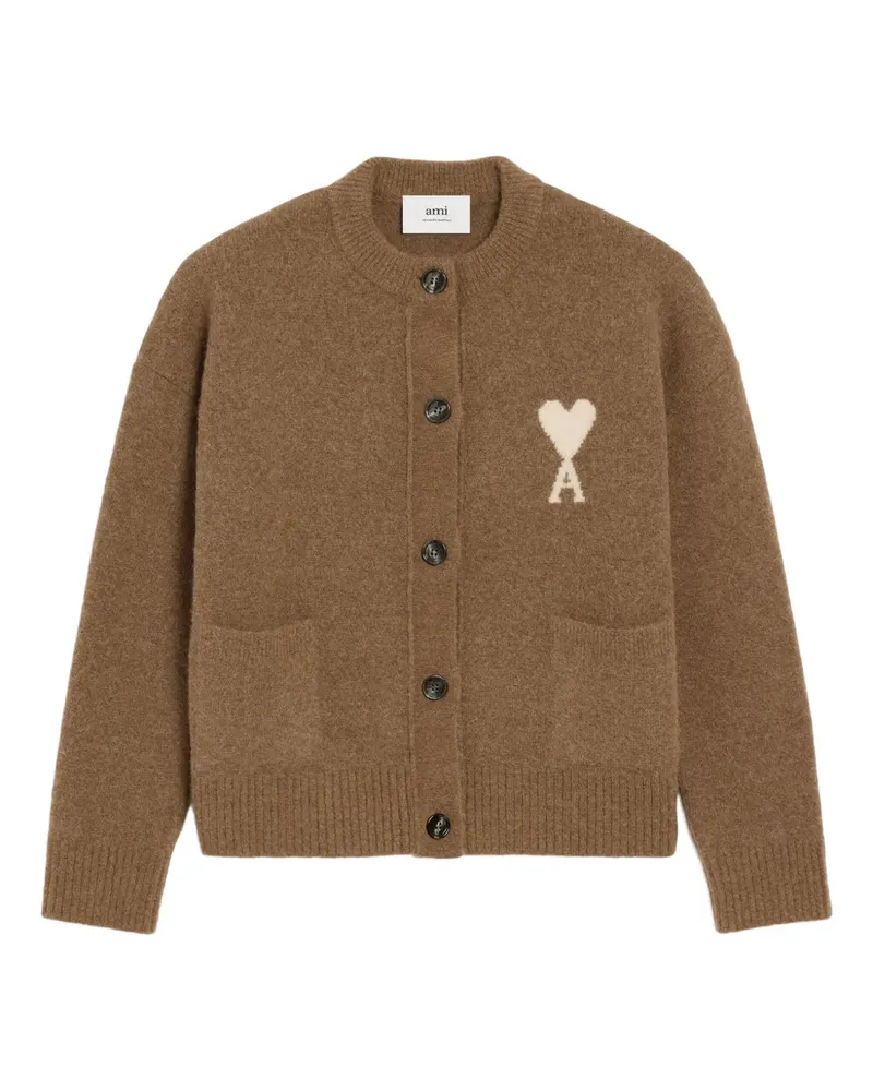 AMI Paris Ami de Coeur Cardigan - Braun Braun