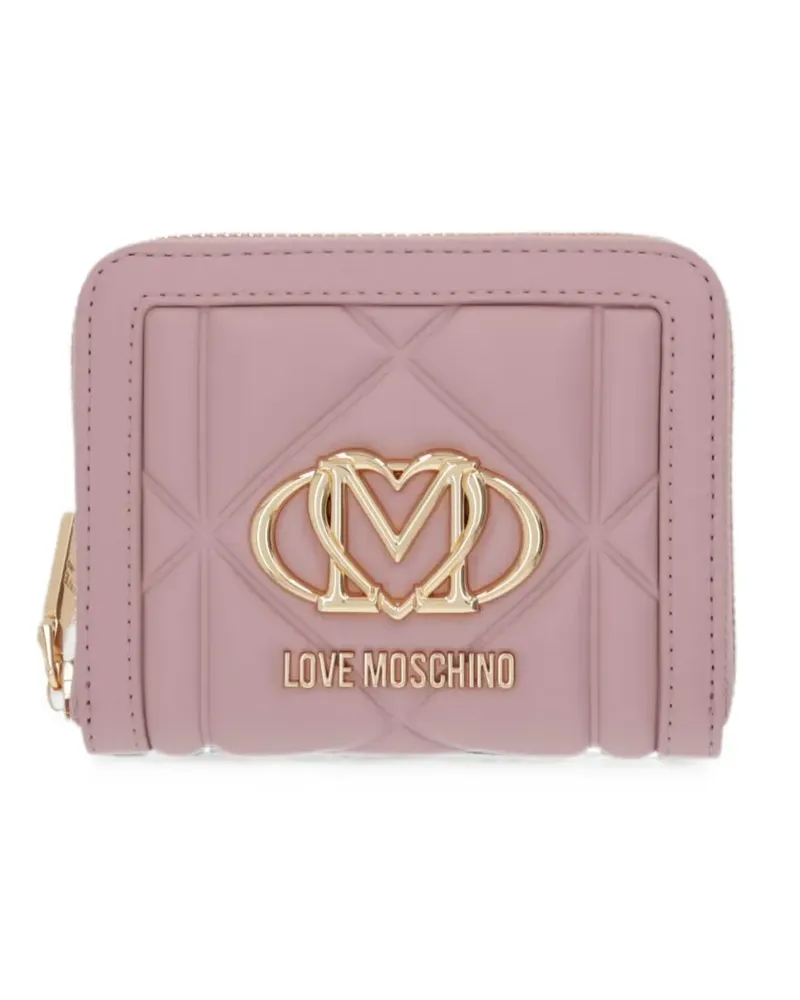 Moschino quilted logo-plaque wallet - Rosa Rosa
