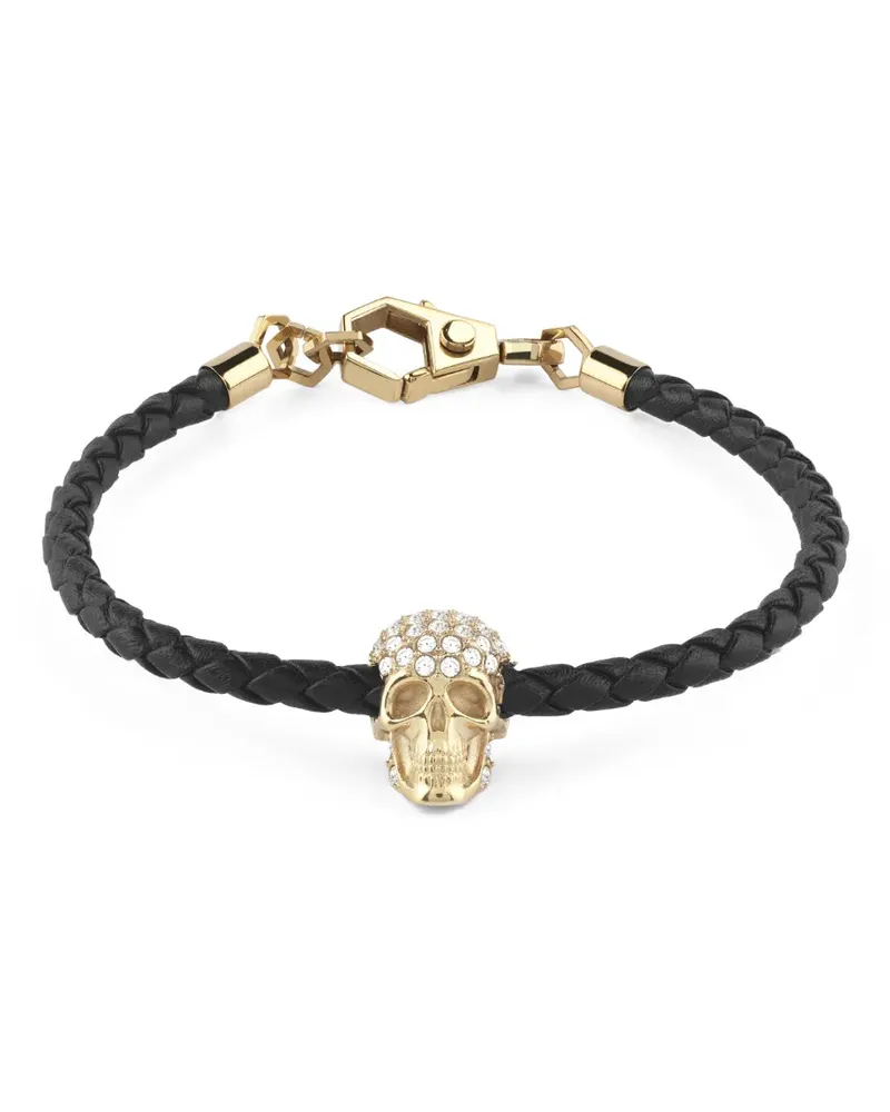 Philipp Plein Armband aus Leder - Gold Gold