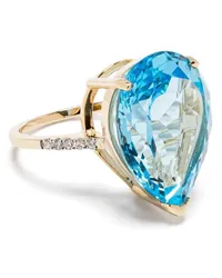 MATEO 14kt Gelbgoldring mit blauem Topas Gold