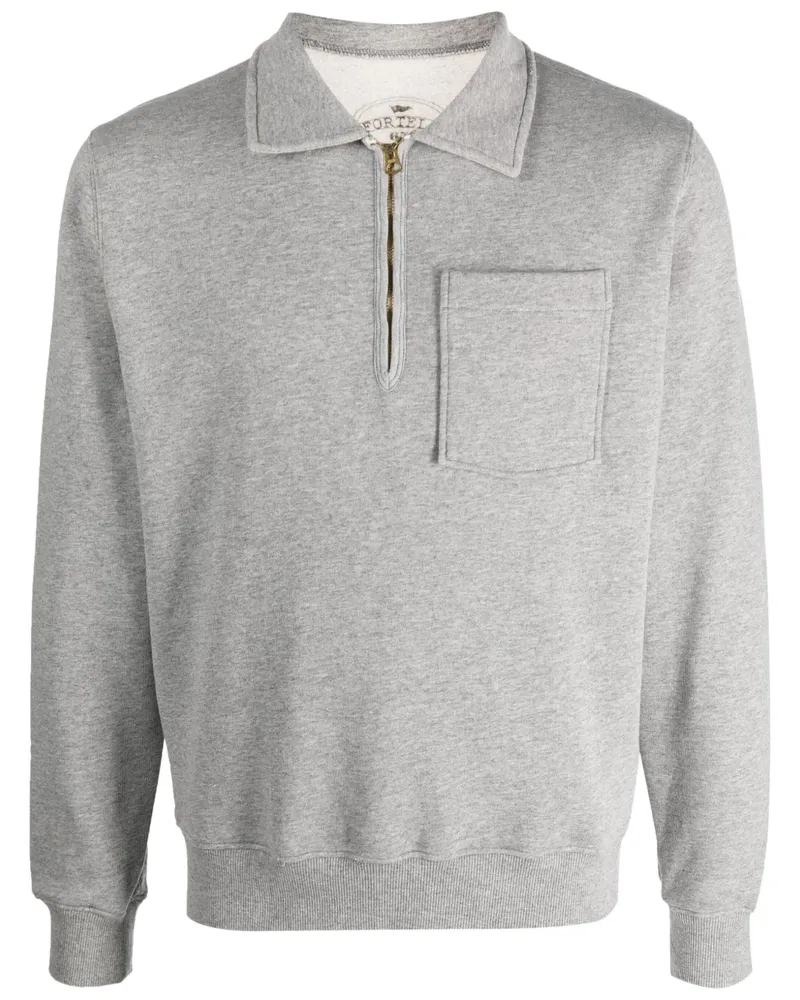 Fortela Yale Sweatshirt mit Reißverschluss - Grau Grau