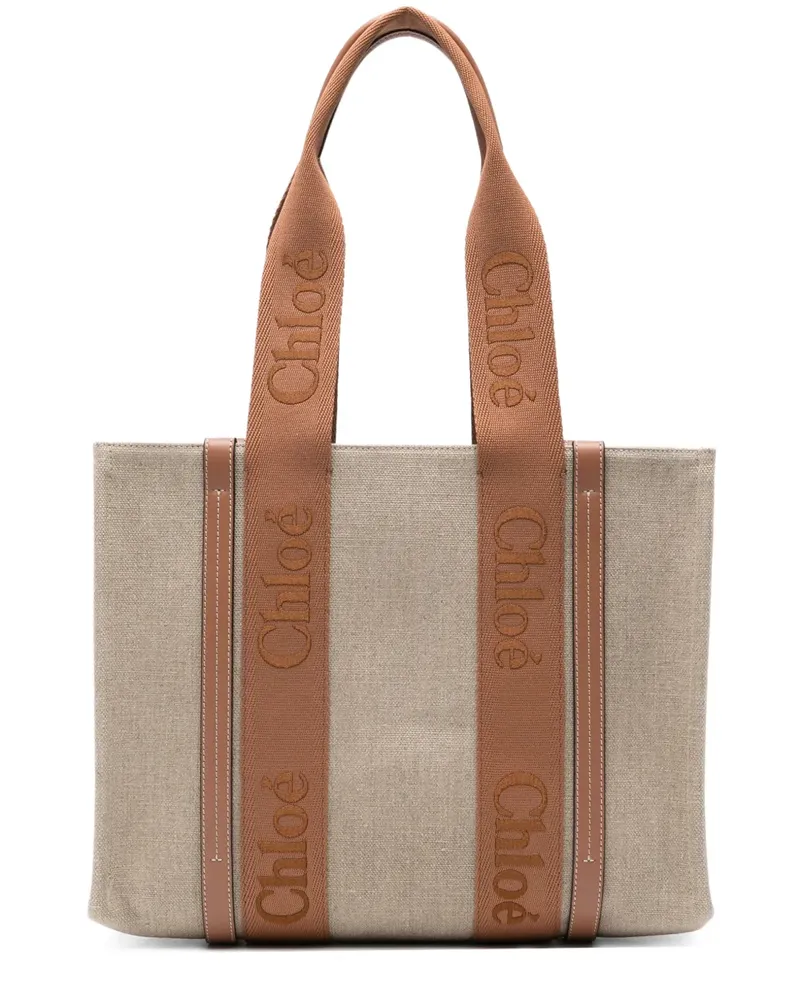 Chloé Mittelgroßer Woody Shopper - Nude Nude