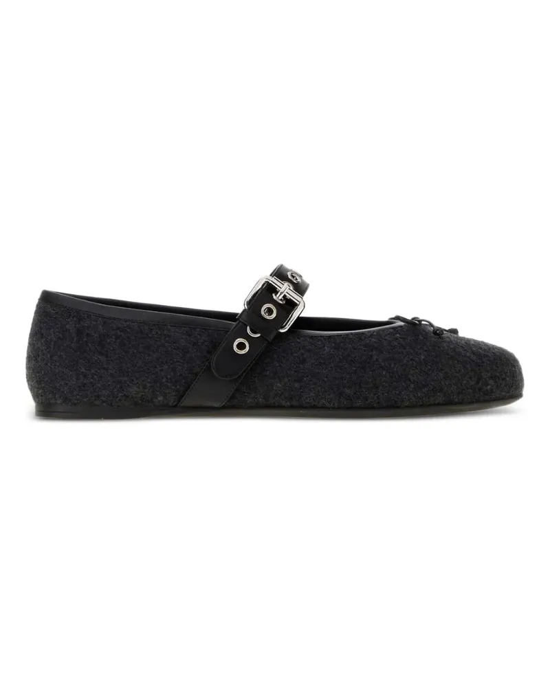 Miu Miu Ballerinas mit Schnallenriemen - Grau Grau