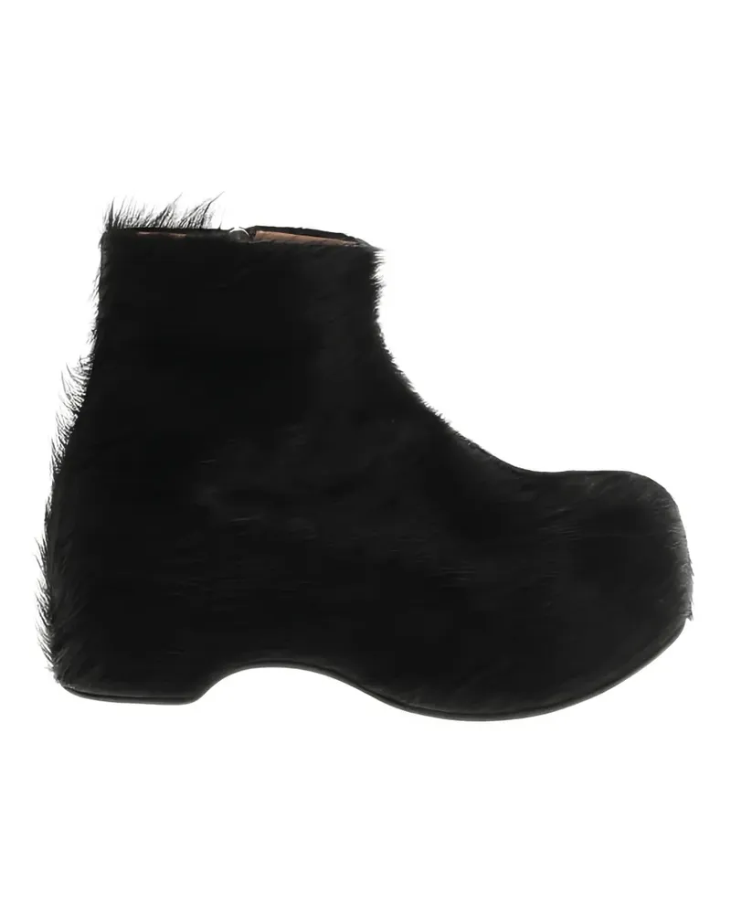 Marni calf-hair zip-fastening ankle boots - Schwarz Schwarz