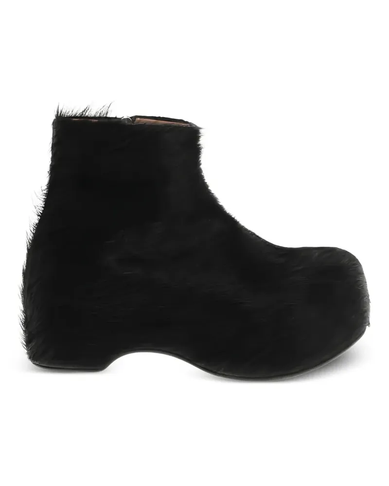 Marni calf-hair zip-fastening ankle boots - Schwarz Schwarz