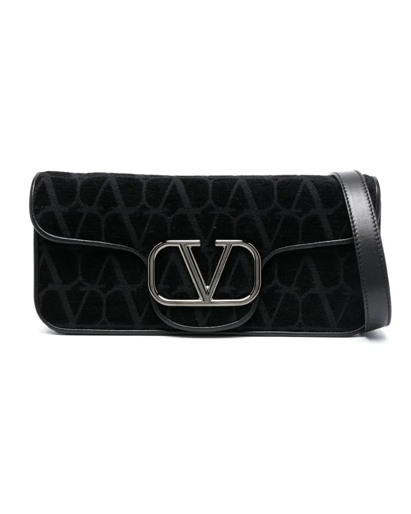 Valentino Garavani Mini Loco VLogo Toile Iconographe Schultertasche - Schwarz Schwarz