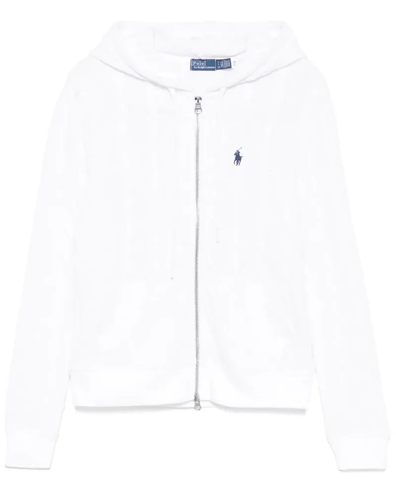 Ralph Lauren Kapuzen-Cardigan mit Zopfmuster - Weiß Weiß