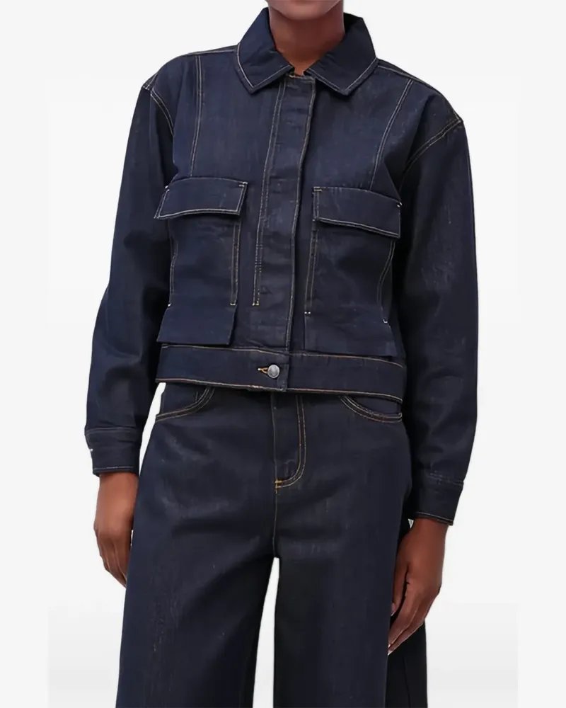 Benetton contrast-stitched denim jacket - Blau Blau