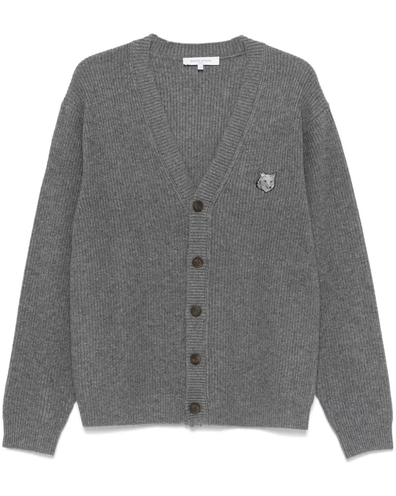 Kitsuné Cardigan mit Bold Fox Head-Patch - Grau Grau