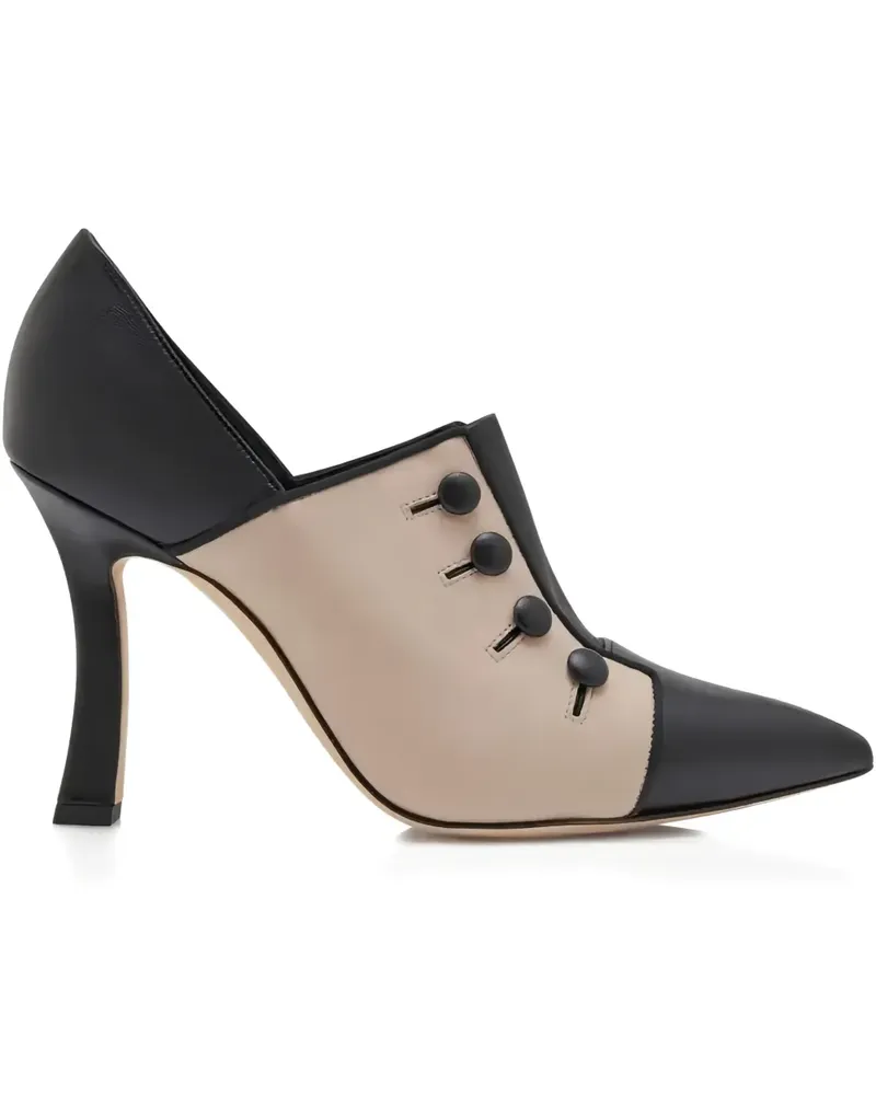 Manolo Blahnik button heel pumps - Schwarz Schwarz