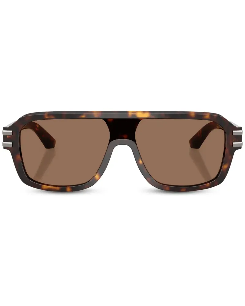 Dolce & Gabbana Sonnenbrille mit DG-Schild - Braun Braun