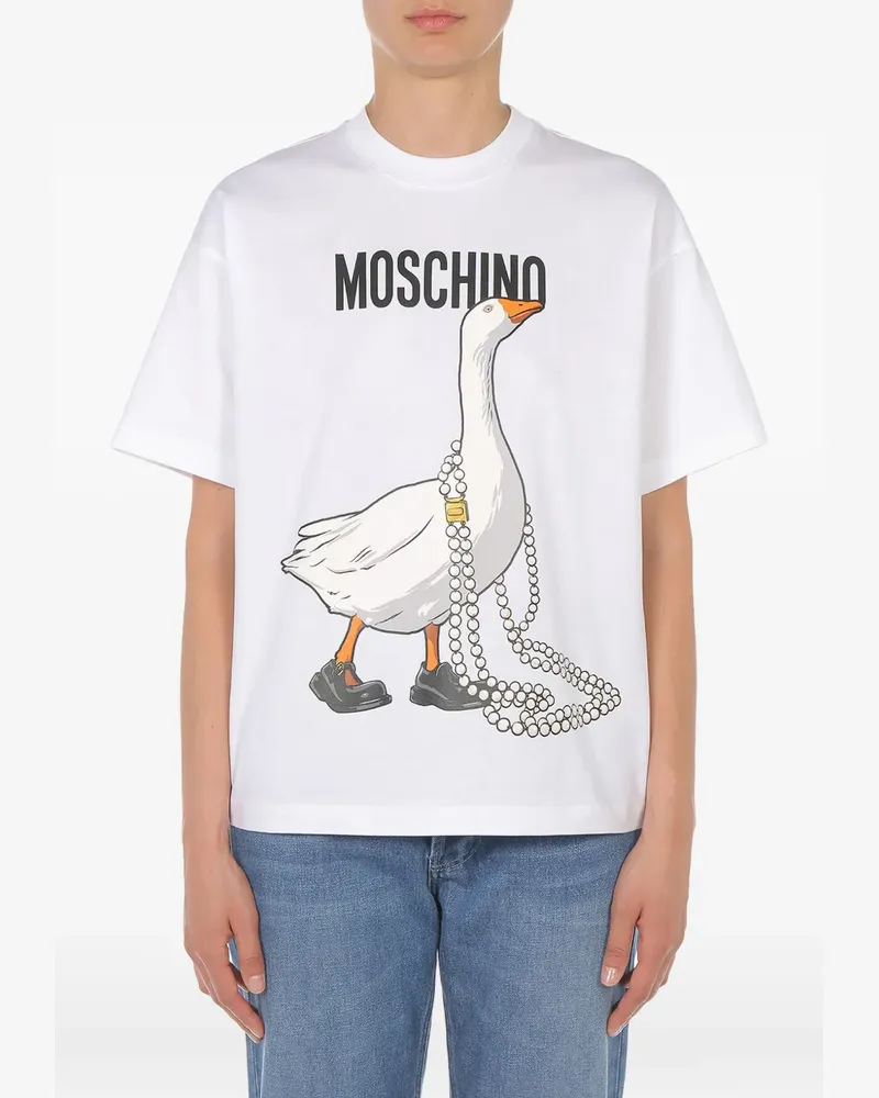 Moschino Gänsejersey-T-Shirt - Weiß Weiß