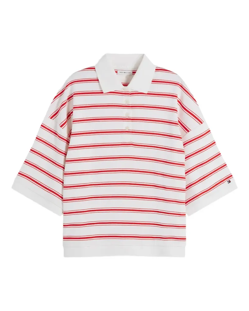 Tommy Hilfiger Gestreiftes Poloshirt - Weiß Weiß