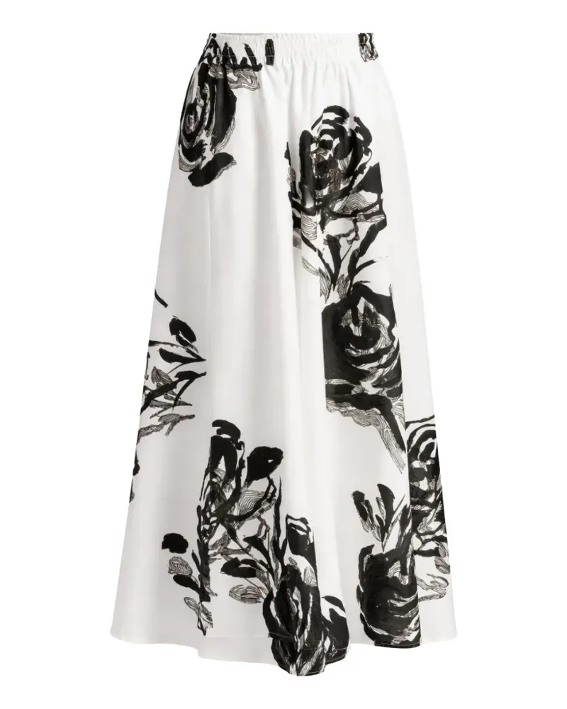 Liviana Conti Indira floral-print maxi skirt - Weiß Weiß