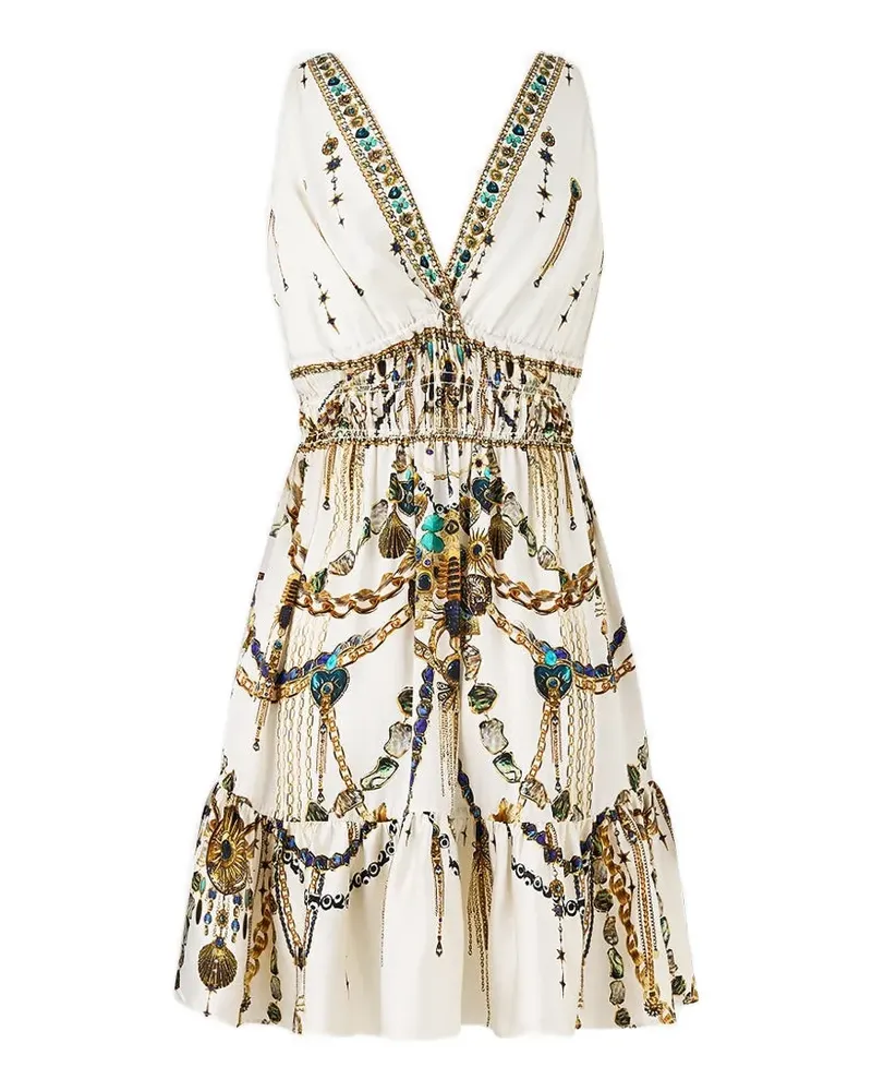 Camilla Minikleid mit Kristallen - Weiß Weiß