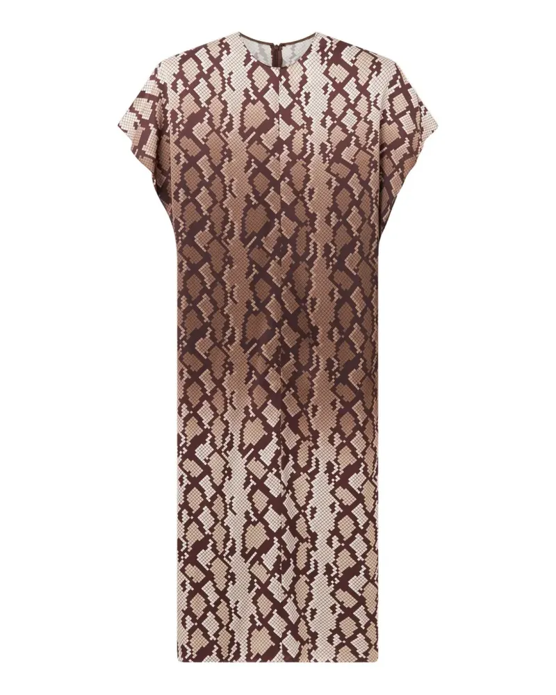 Stella McCartney Midikleid mit kurzen Ärmeln - Braun Braun