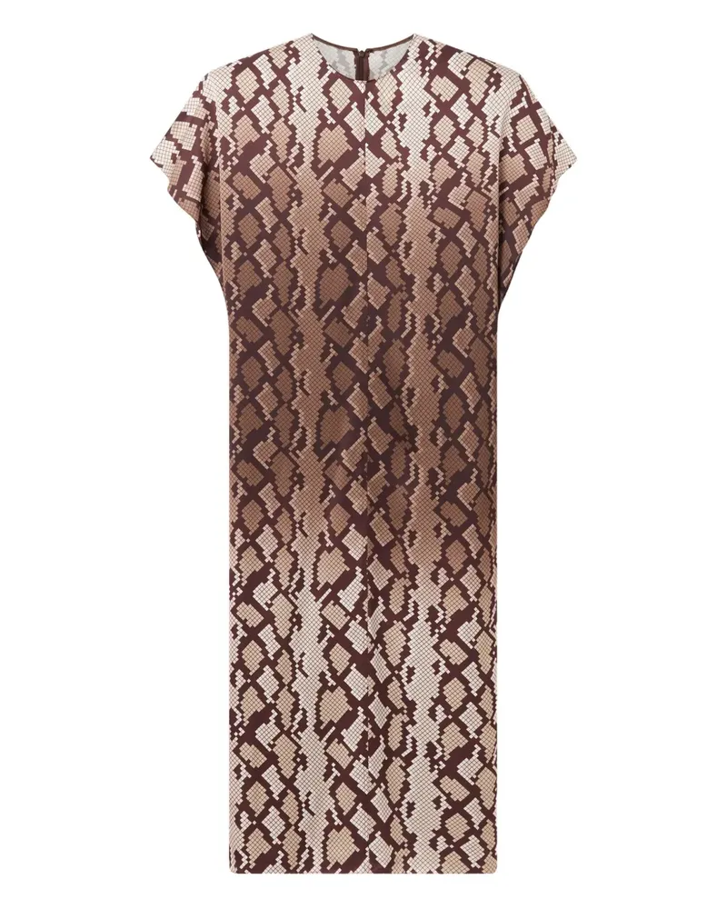 Stella McCartney Midikleid mit kurzen Ärmeln - Braun Braun