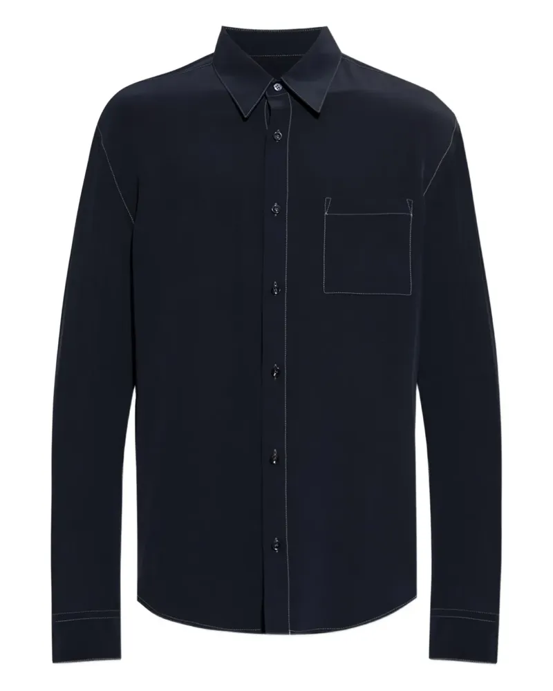 Giorgio Armani Hemd aus Seide - Blau Blau
