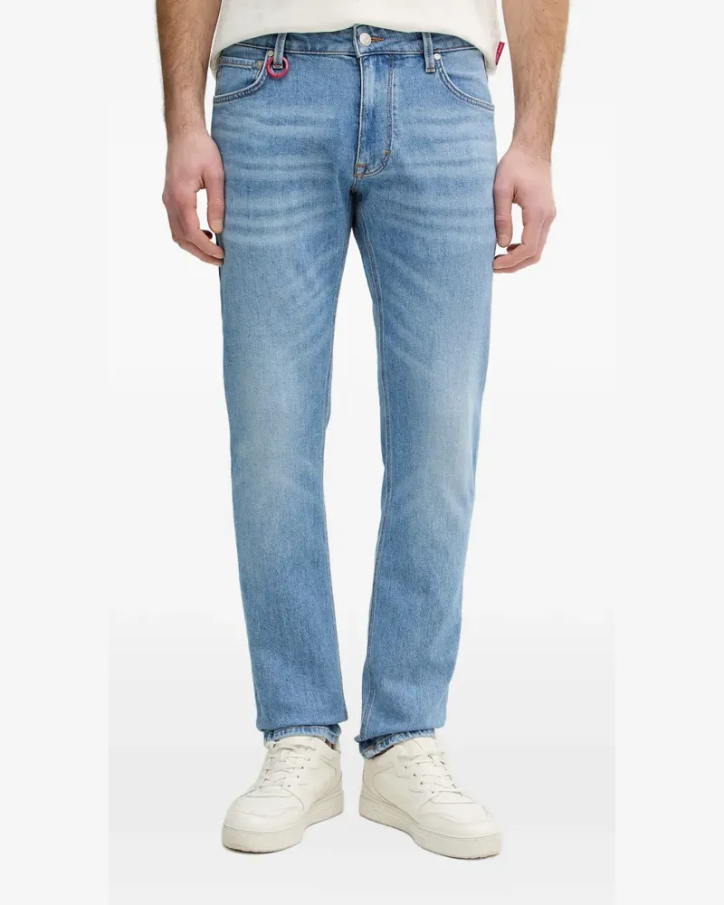 JOOP! logo-patch straight-leg jeans - Blau Blau