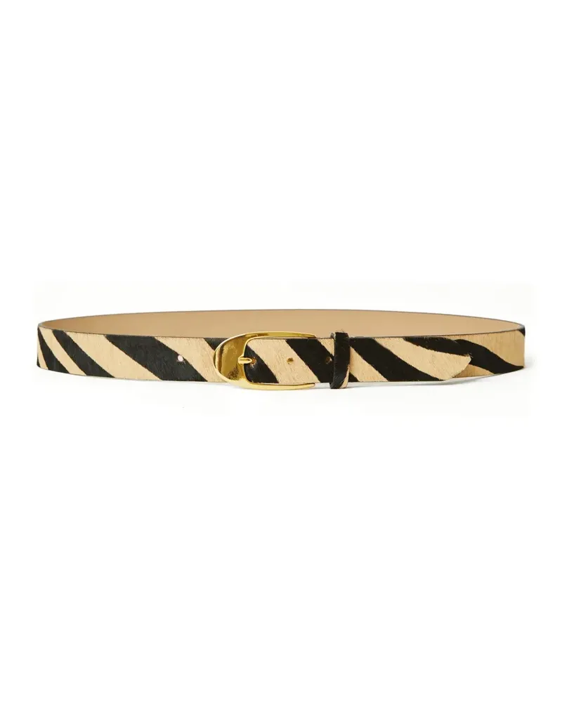 B-Low the Belt Joshua zebra-print calf-hair belt - Nude Nude