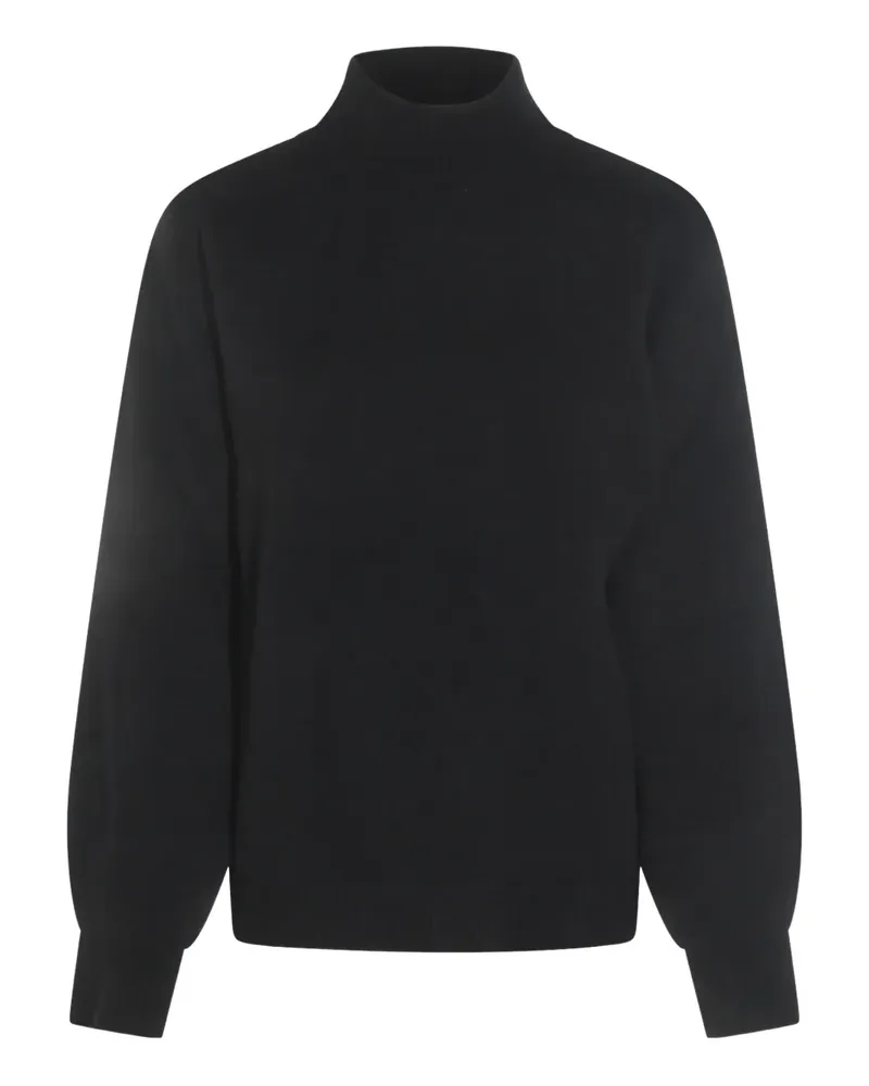 Malo Stehkragen-Pullover mit Ballonärmeln - Schwarz Schwarz