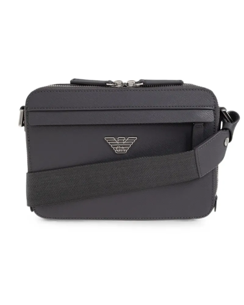 Emporio Armani logo-applique messenger bag - Grau Grau
