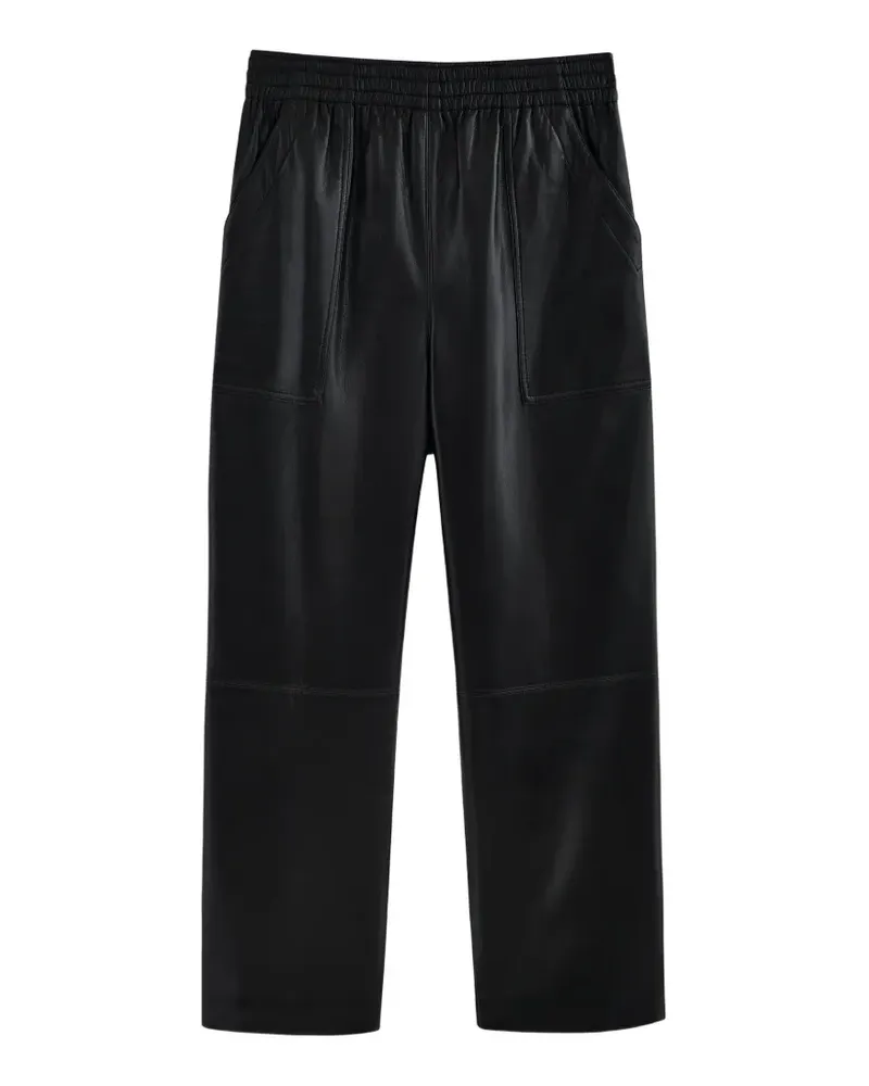 Anine Bing Billy Hose - schwarz recyceltes Leder Schwarz