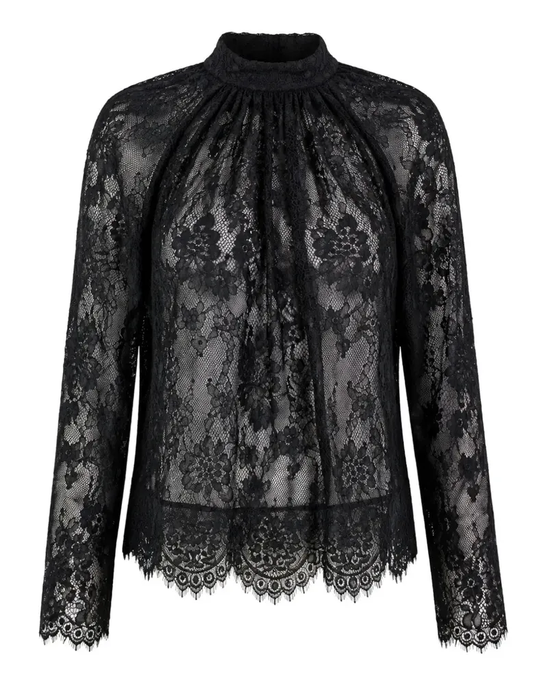 Sea Hilda Bluse mit Spitzenbesatz - Schwarz Schwarz