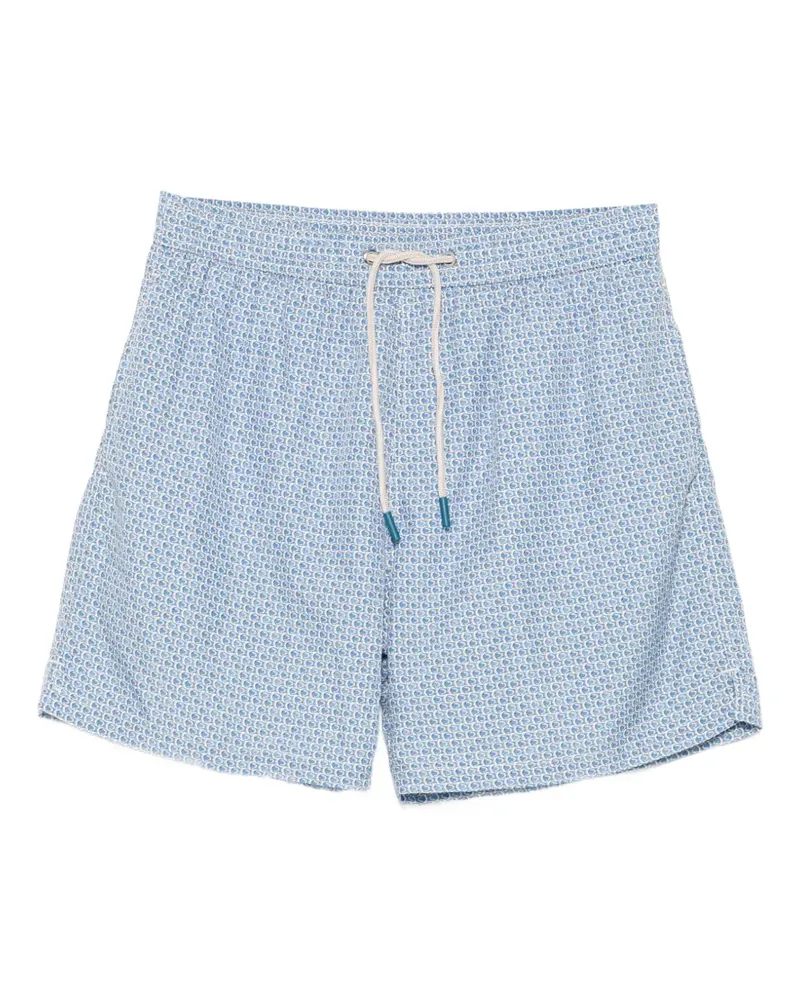 FeFè fish-print drawstring swim shorts - Blau Blau