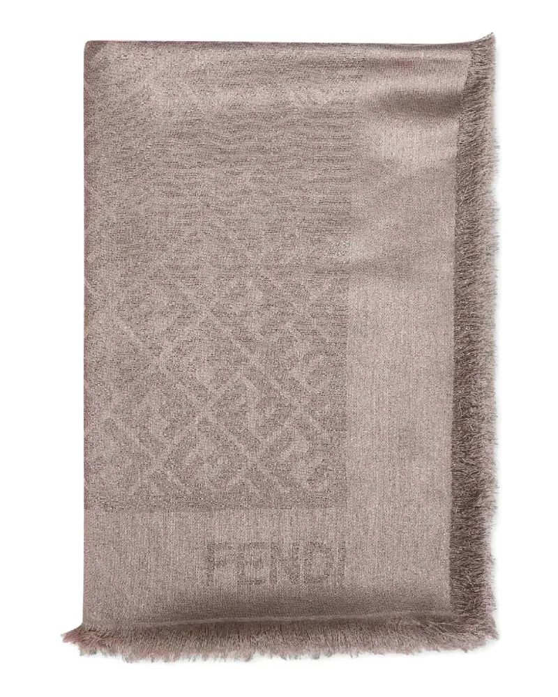 Fendi frayed jacquard scarf - Rosa Rosa