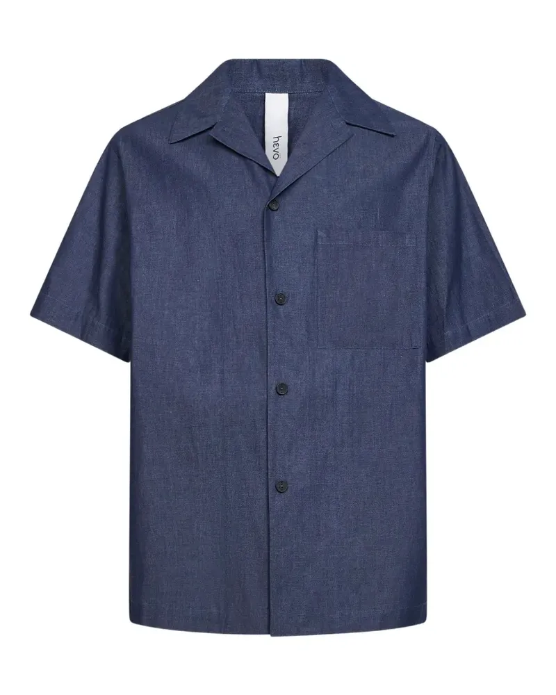 Hevò cuban-collar short-sleeve shirt - Blau Blau