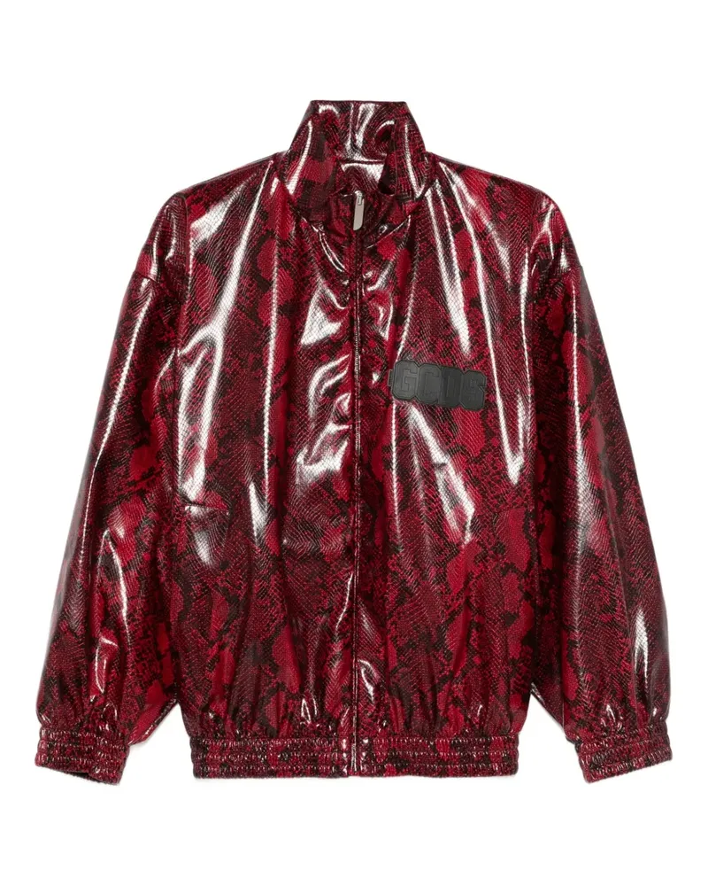 GCDS snakeskin-effect faux-leather jacket - Rot Rot