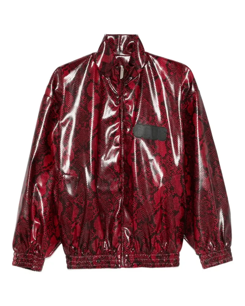 GCDS snakeskin-effect faux-leather jacket - Rot Rot