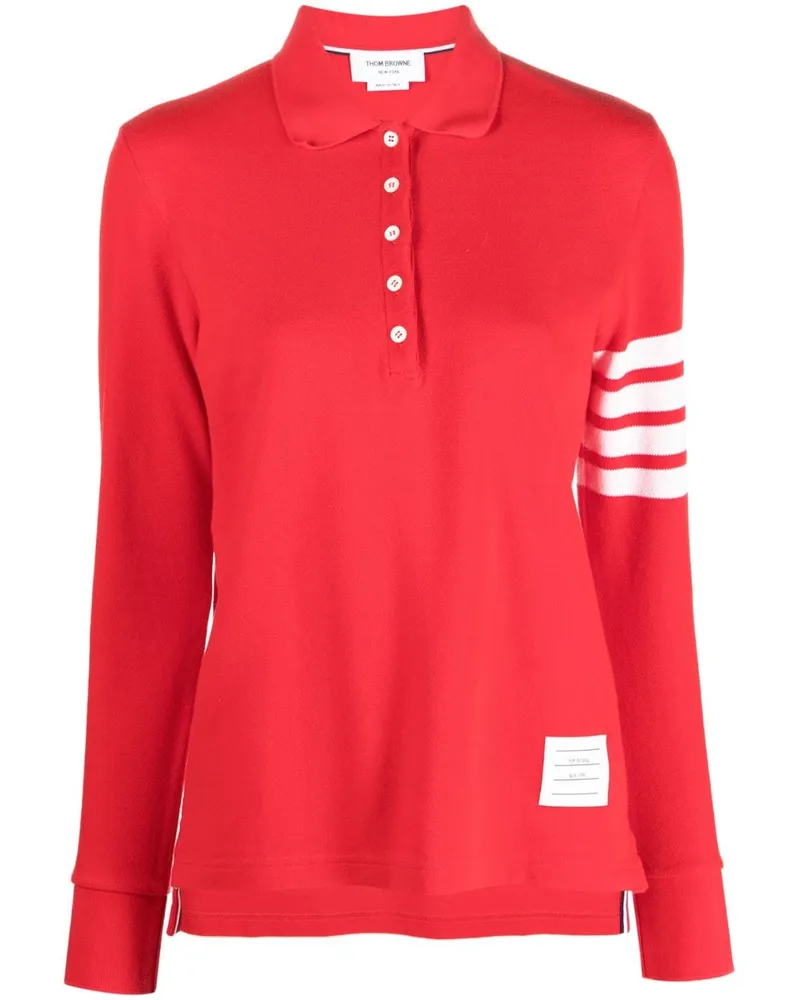 Thom Browne Langärmeliges Poloshirt - Rot Rot