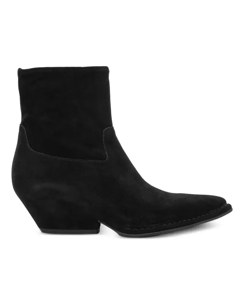 Roberto del Carlo Spitze Stiefeletten aus Wildleder - Schwarz Schwarz