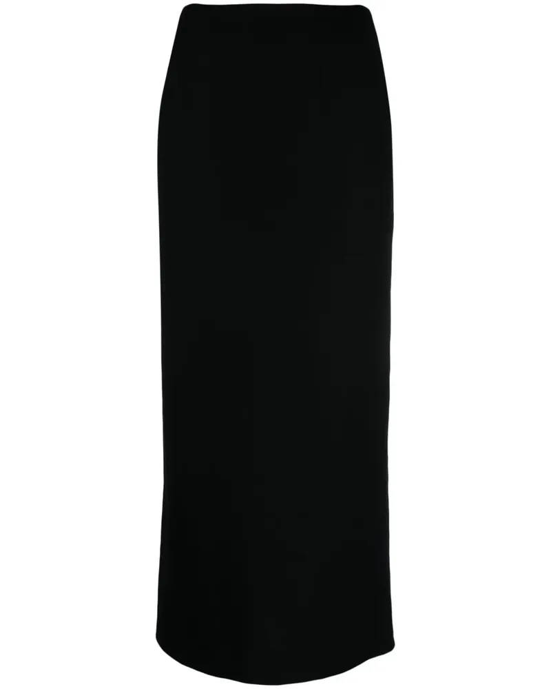 Yohji Yamamoto Hoch sitzender Bleistiftrock - Schwarz Schwarz