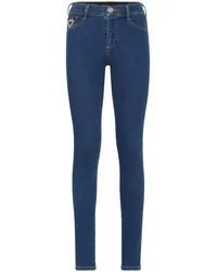 Philipp Plein Halbhohe Heart Skinny-Jeans Blau