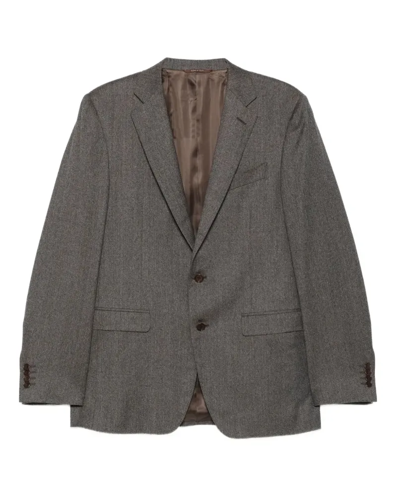 Canali Wollanzug mit Fischgrätenmuster - Braun Braun