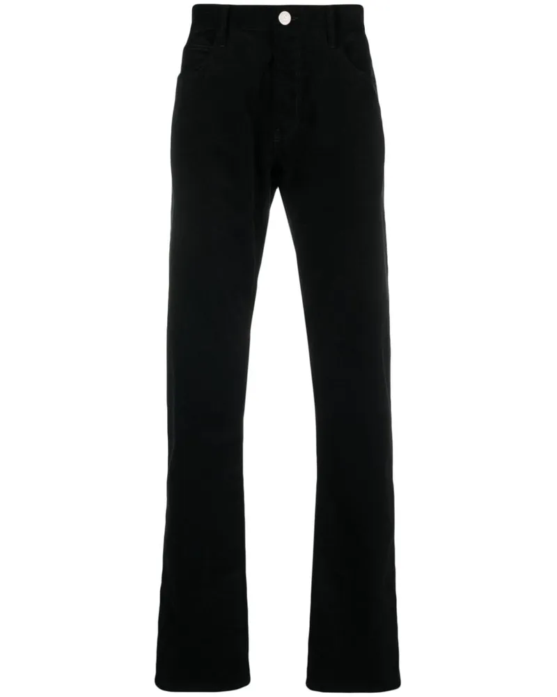 Giorgio Armani Halbhohe Straight-Leg-Jeans Schwarz