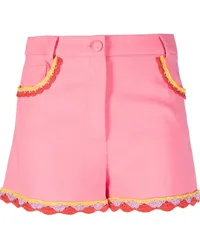 Moschino High-Waist-Shorts mit Spitzenborten Rosa