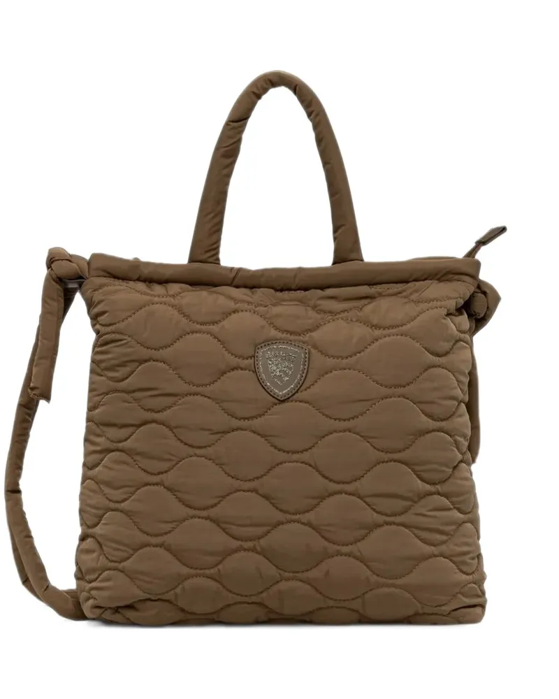 Blauer quilted logo-patch tote bag - Braun Braun