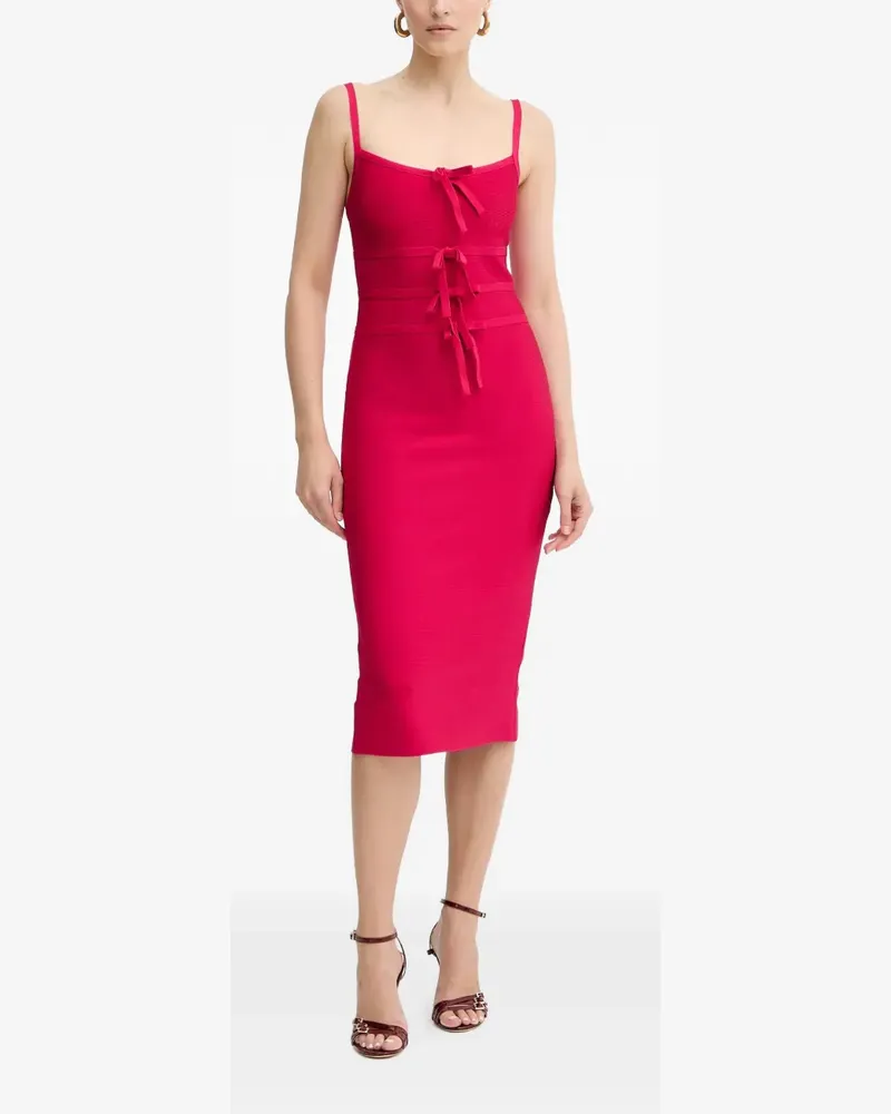 Hervé Léger Alicia bow midi dress - Rosa Rosa