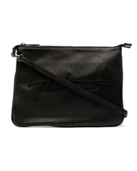 Yohji Yamamoto Schultertasche mit Logo-Stickerei Schwarz