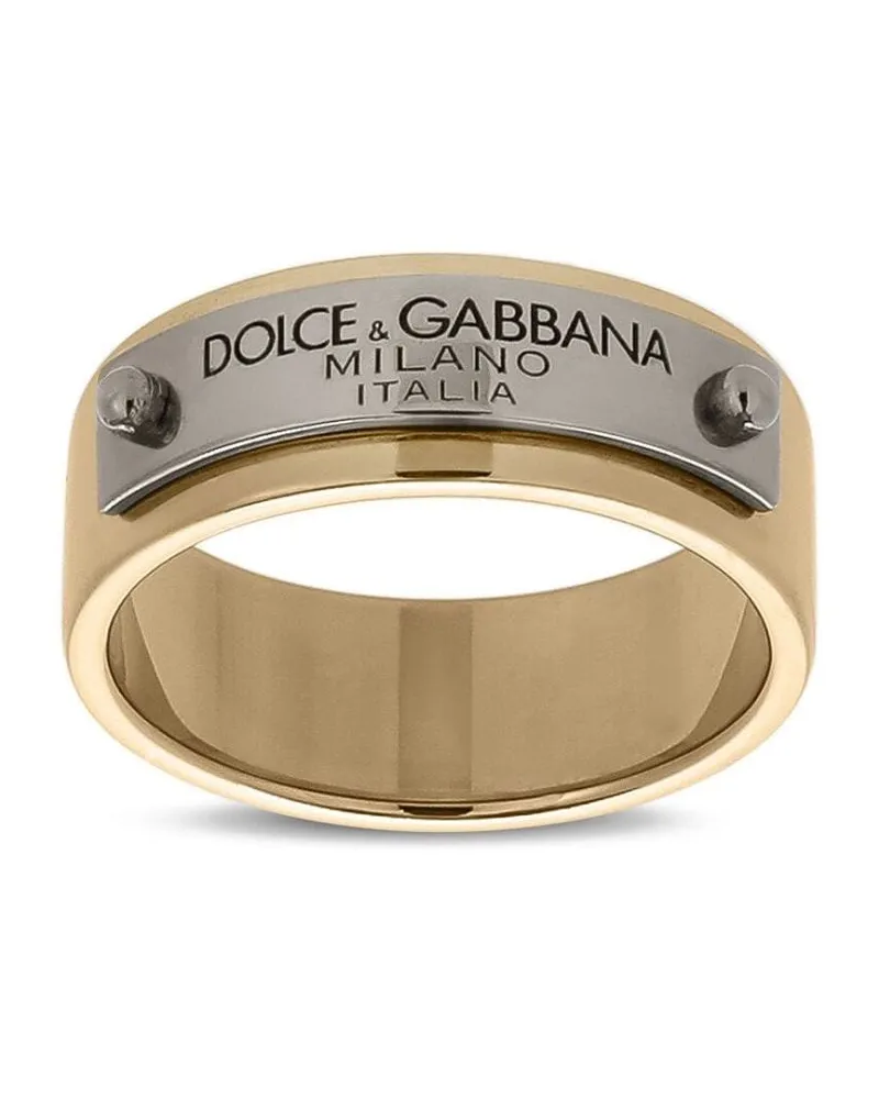 Dolce & Gabbana Ring mit graviertem Logo - Gold Gold