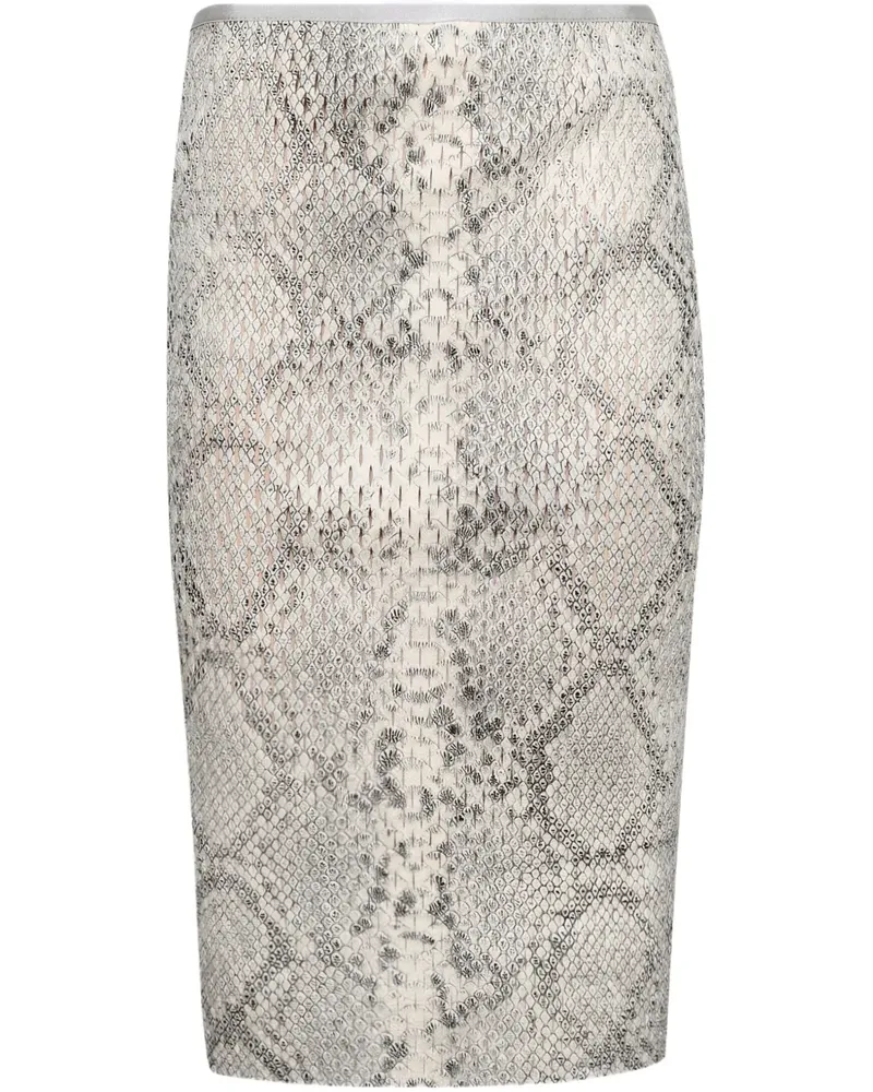 Alexander Wang Bleistiftrock mit Schlangen-Print - Weiß Weiß