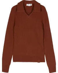 Victoria Beckham Gerippter Pullover mit Spreizkragen Orange