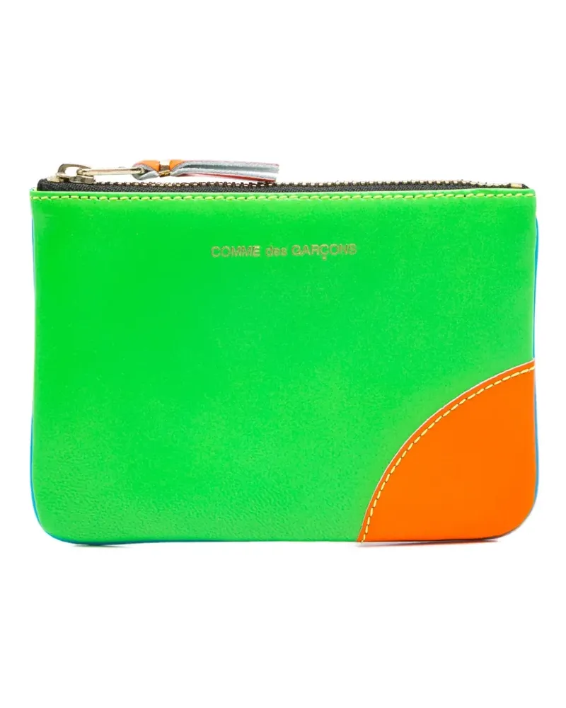 Comme des Garçons Portemonnaie in Colour-Block-Optik - Grün Grün