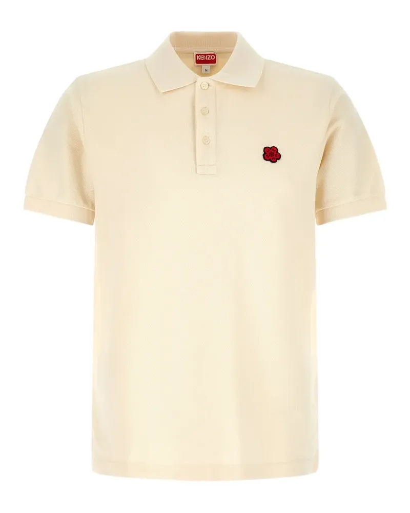 Kenzo boke flower patch logo embroidery polo shirt - Nude Nude