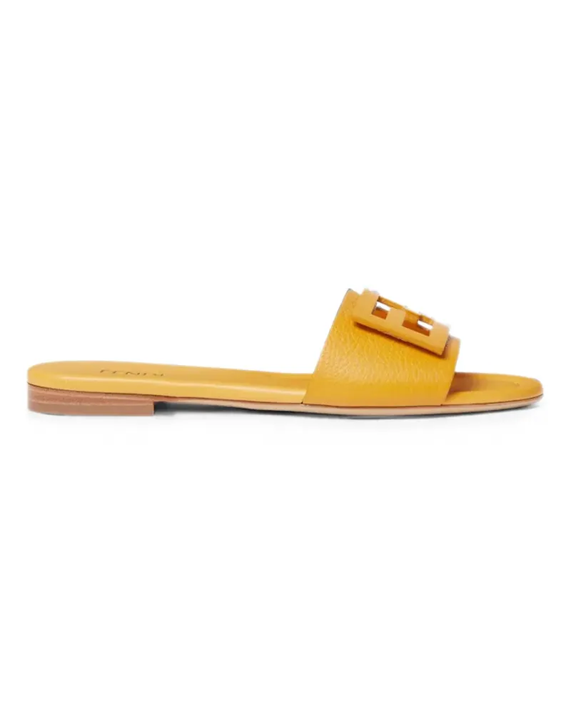 Fendi Baguette yellow leather slides - Gelb Gelb